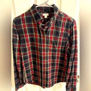 L.L. Bean plaid button down flannel.